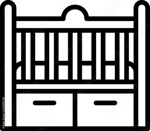 Baby crib icon