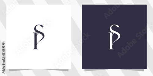 letter sp ps logo design