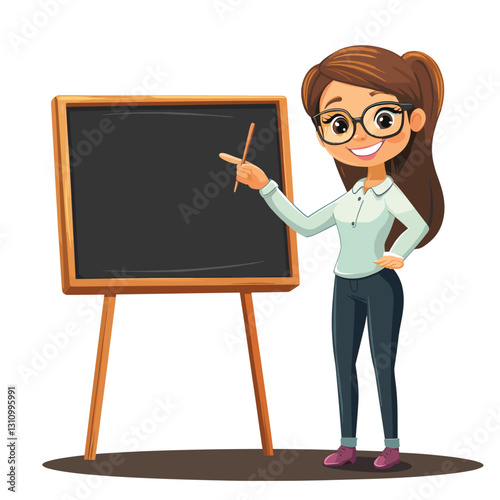 teacher in front of blackboard