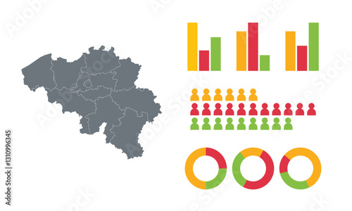 Detailed Map Infographic of Belgium
