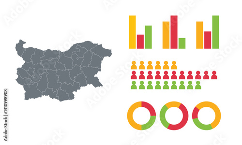 Detailed Map Infographic of Bulgaria