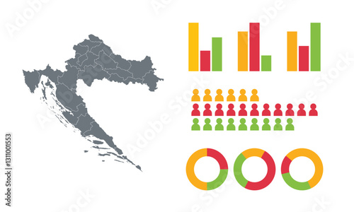 Detailed Map Infographic of Croatia