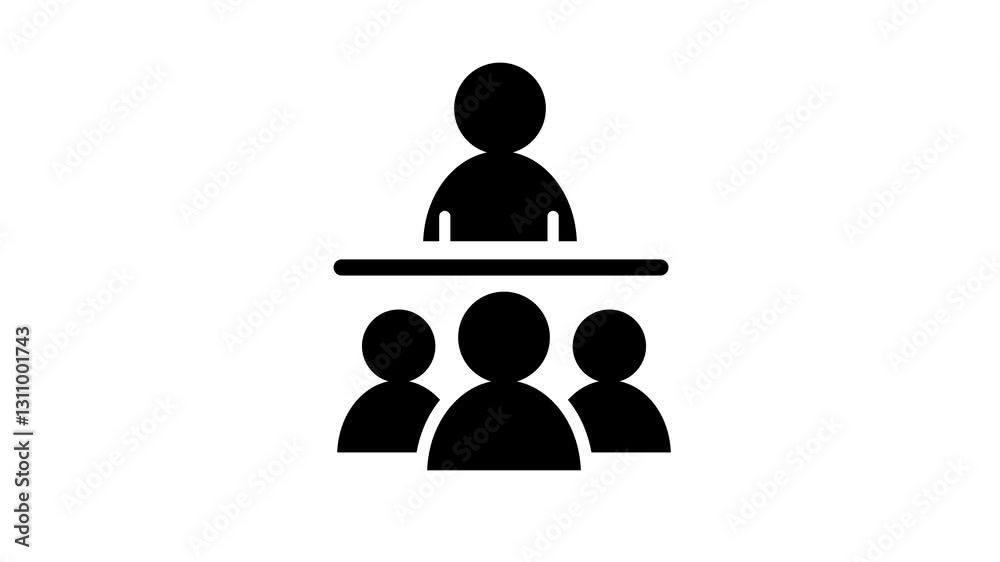 Training icon, coaching concept, teacher and learner, presentation, conference, lesson, seminar, education symbol. Glowing neon line of animated training icon. Training icon, coaching concept, teacher and learner, presentation, conference, lesson, seminar, education symbol. Glowing neon line of animated training icon.