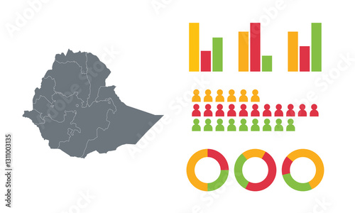 Detailed Map Infographic of Ethiopia