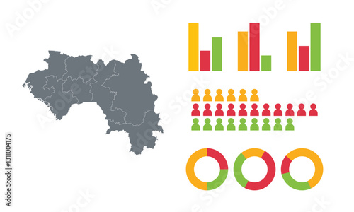 Detailed Map Infographic of Guinea