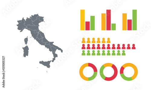 Detailed Map Infographic of Italy