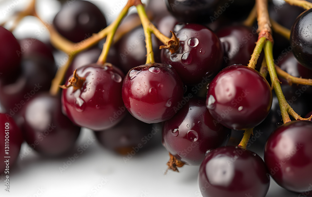 The blackcurrant cluster with water droplets is perfect for food blogs, packaging design, print materials, and promoting beauty products. Vibrant and refreshing imagery The blackcurrant cluster with water droplets is perfect for food blogs, packaging design, print materials, and promoting beauty products. Vibrant and refreshing imagery