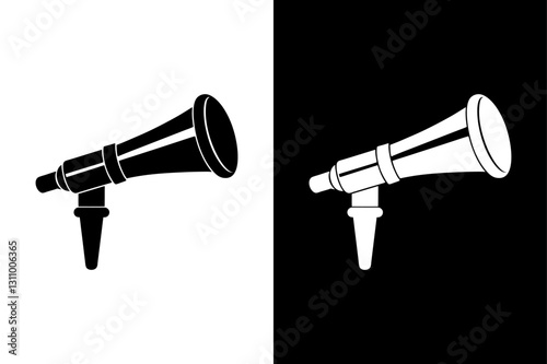 Black and White Otoscope Silhouette Perfect for Medical & Healthcare Designs.