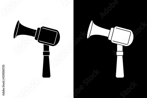 Simple Otoscope Icon High-Quality Black and White Silhouette Vector.