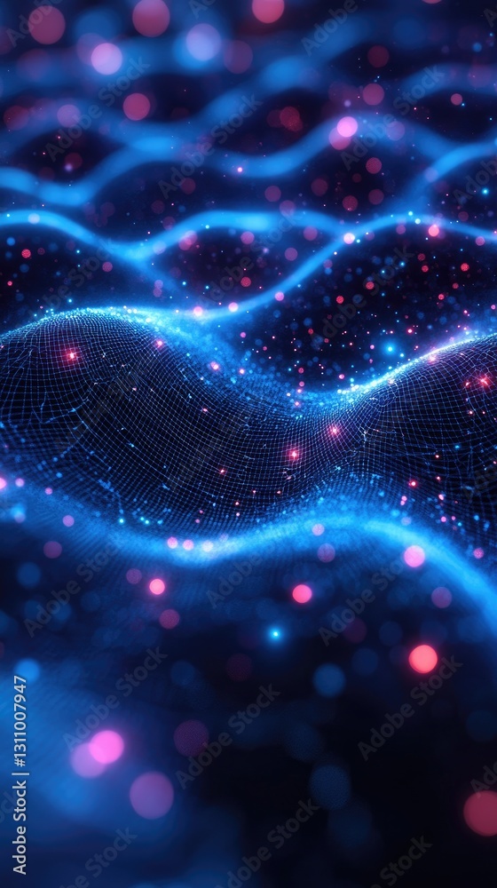 Colorful abstract waves create a visual representation of dynamic energy in a digital universe Colorful abstract waves create a visual representation of dynamic energy in a digital universe