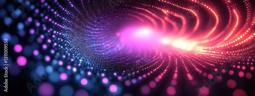 A Vibrant Display of Colorful Circles in a Hypnotic Spiral Pattern with Bright Lights