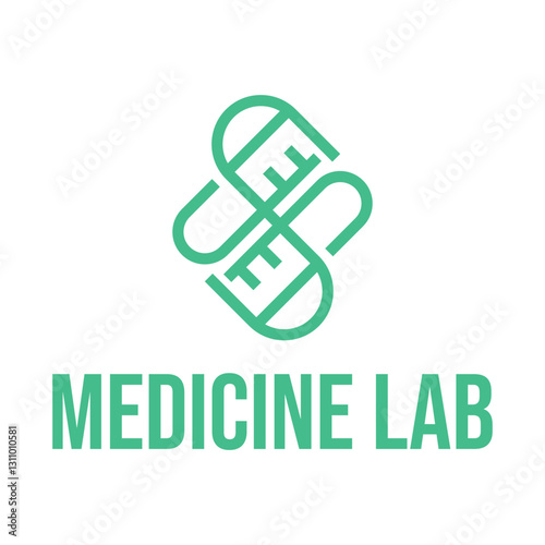 medicine lab flat minimalist logo design