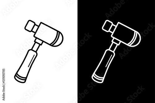 Otoscope Silhouette Vector Icon Black and White Background.