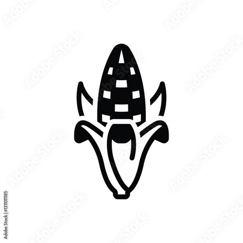 Black solid icon for corn
