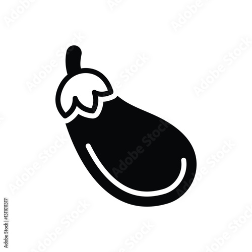Black solid icon for eggplant