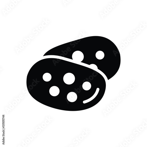 Black solid icon for potato