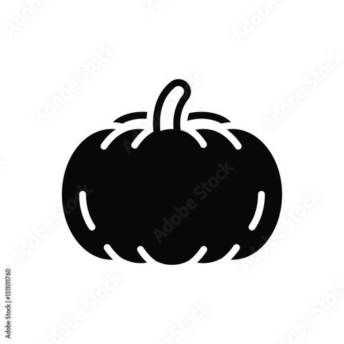 Black solid icon for pumpkin