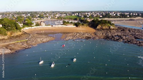 Vue aérienne de la côte bretonne, Saint Briac sur Mer, Bretagne, France
