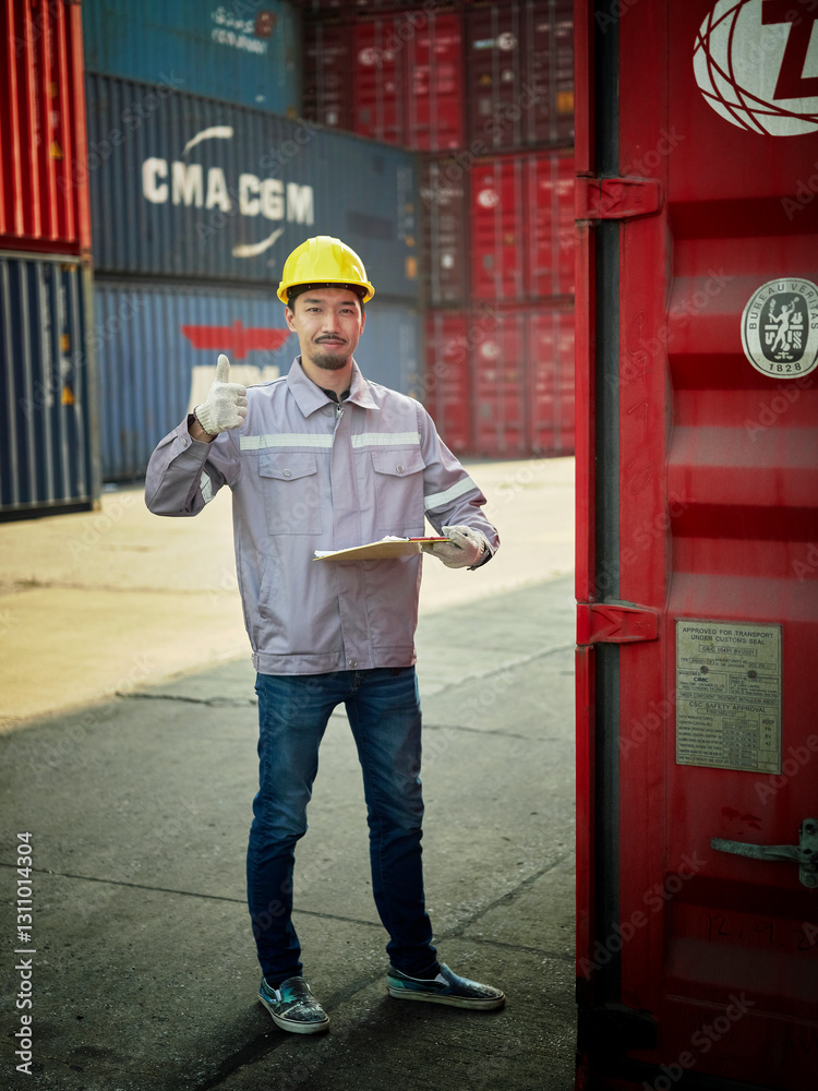 Engineer OR Worker is writing and check on checklist document