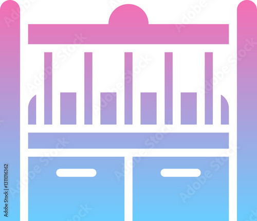 Baby crib icon