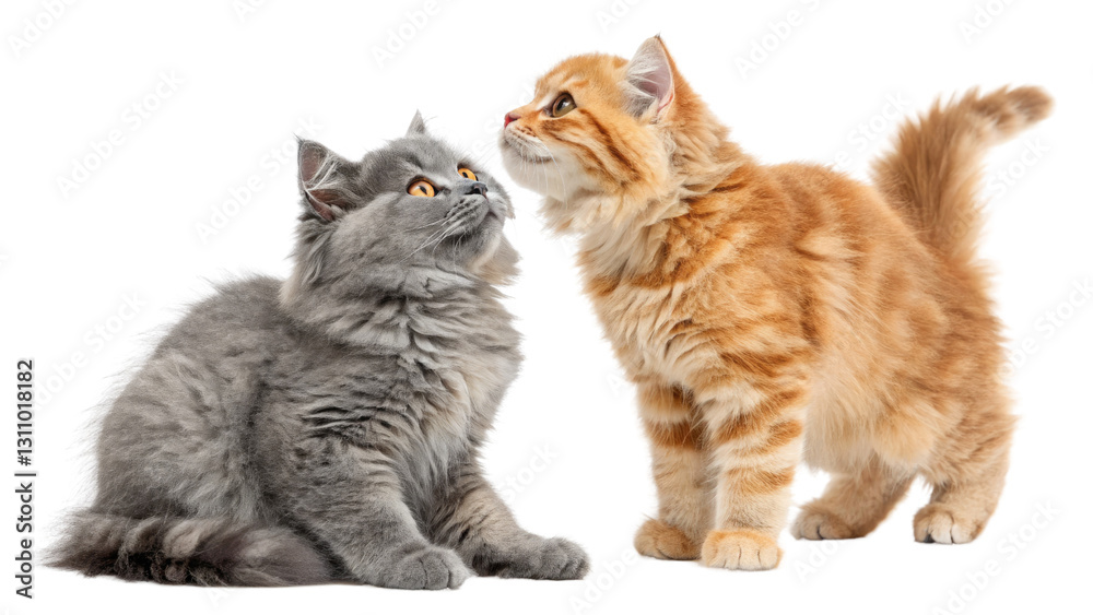 Obraz premium Cute Fluffy Kittens Interacting