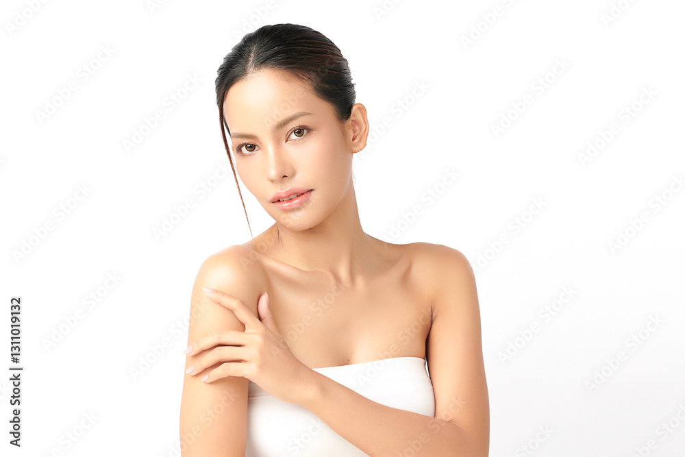 Beautiful young asian woman with clean fresh skin on white background, Face care, Facial treatment, Cosmetology, beauty and spa, Asian women portrait. Beautiful young asian woman with clean fresh skin on white background, Face care, Facial treatment, Cosmetology, beauty and spa, Asian women portrait.