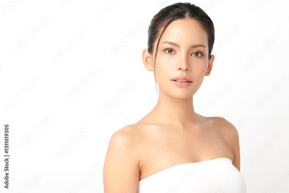 Beautiful young asian woman with clean fresh skin on white background, Face care, Facial treatment, Cosmetology, beauty and spa, Asian women portrait. Beautiful young asian woman with clean fresh skin on white background, Face care, Facial treatment, Cosmetology, beauty and spa, Asian women portrait.