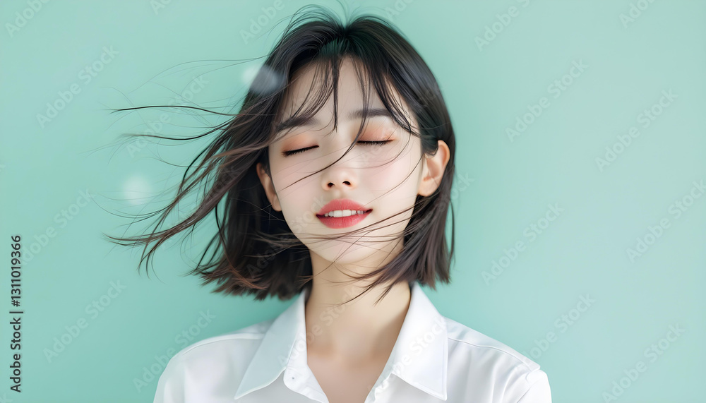 Fototapeta premium ファンタジーストーリー（ターコイズグリーンの色彩を纏った女性）