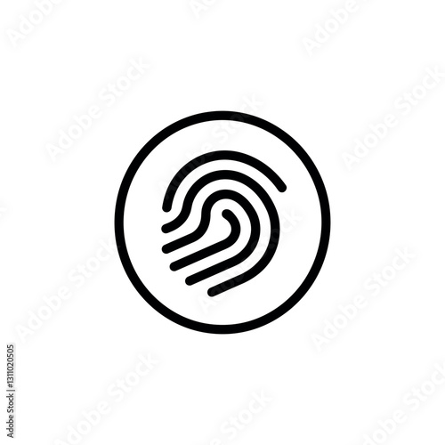 Fingerprint icon isolated on white background