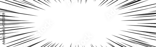 集中線のバナー背景_白