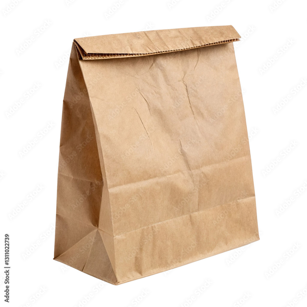 Brown paper bag isolated on a transparent background Brown paper bag isolated on a transparent background