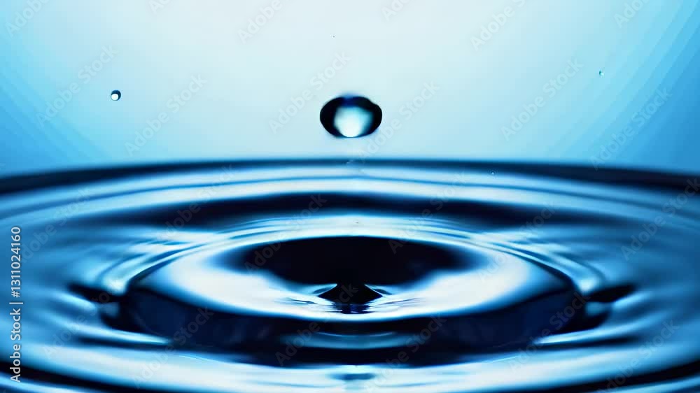 Firefly slow motion of drop of water falling into the glass with