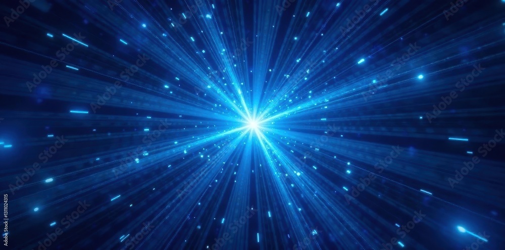 Intense blue starburst; dynamic, swirling lines, deep blue tones, optical illusion, dark, digital Intense blue starburst; dynamic, swirling lines, deep blue tones, optical illusion, dark, digital
