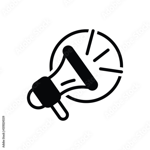 Black solid icon for megaphone