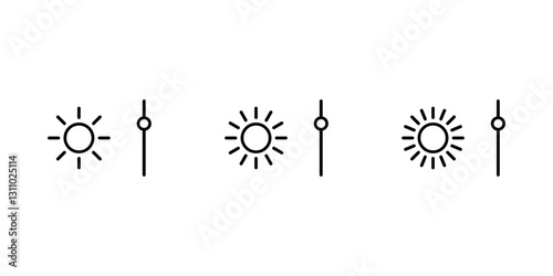 Brightness control icon. Adjust brightness screen icon. Bar light level control screen icon. Contrast level icon vector illustration.