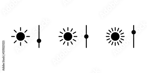 Brightness control icons set. Screen brightness and contrast level settings icon. Vector illustration