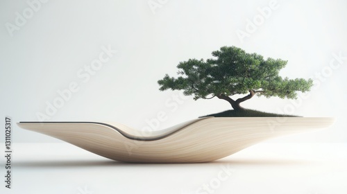 FuturisticCyber Futuristic Wooden Scene Bonsai Single photo