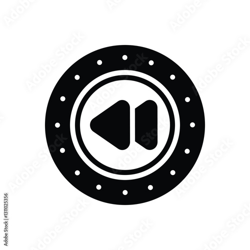 Black solid icon for reverse