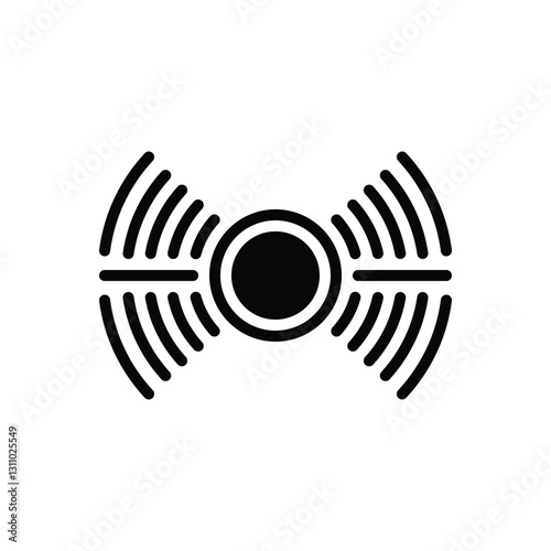 Black solid icon for soundwave