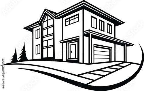 Skyline Keys Elegant Realty Logo Concept