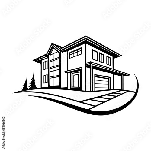 Skyline Keys Elegant Realty Logo Concept