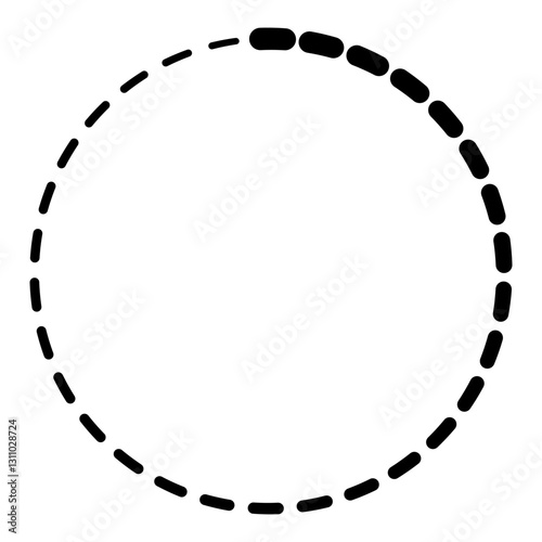 Sleek Black Dashed Circle G...