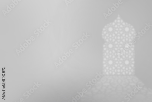 Abstract Arabesque gate shadow background with traditional ornaments, Islamic Ramadan design.