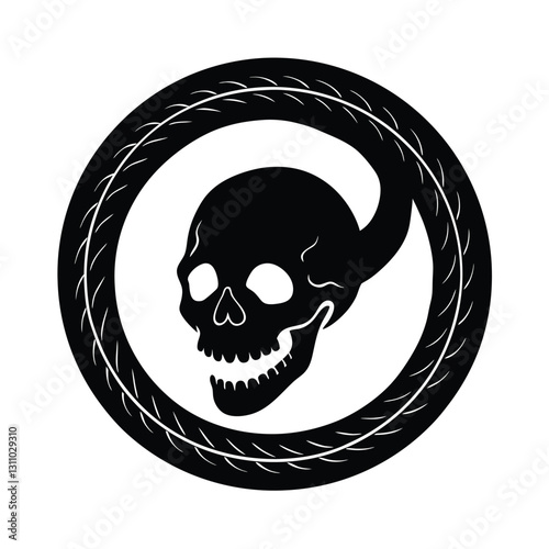 Skull Silhouette Vector Design.