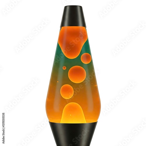 A groovy lava lamp with swirling orange and teal blobs,lava lamp, orange teal, swirling blobs, shag carpet, earthy brown, 1970s style, groovy vibes, warm glow, funky design, bold contrast, retro decor