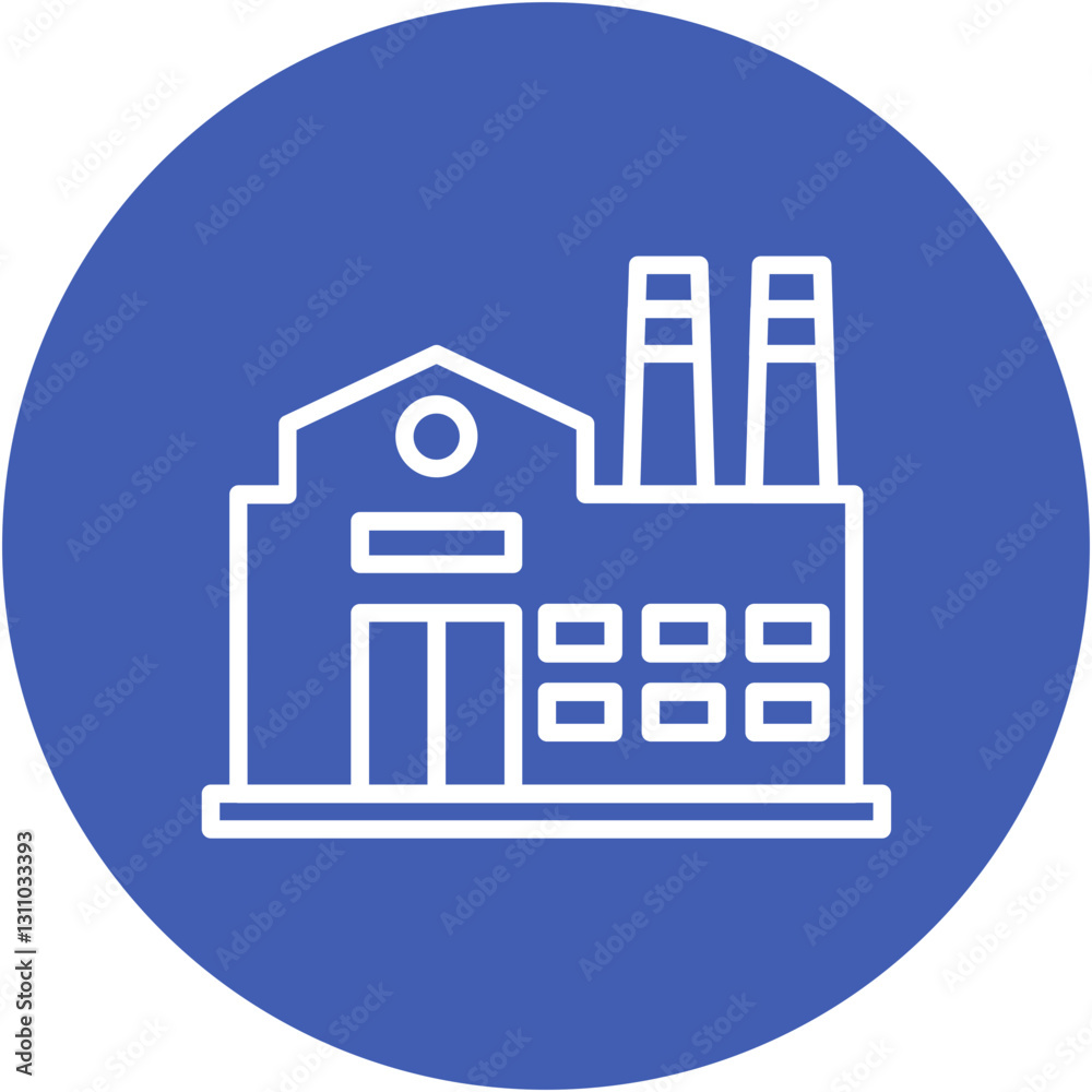 Factory Building Icon Factory Building Icon