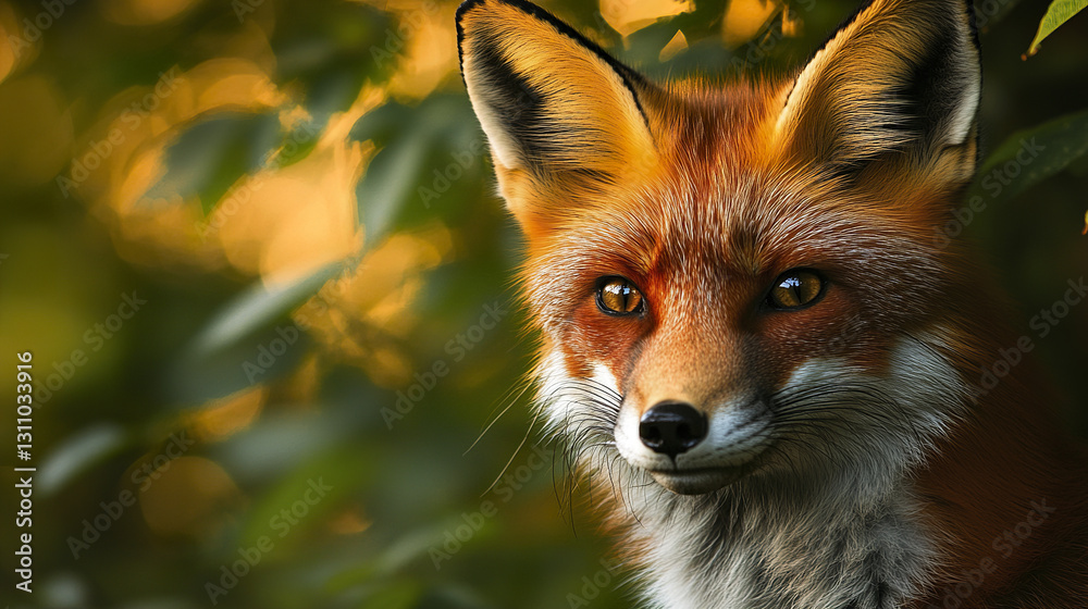 Close up of fox with sharp whiskers and defined features Close up of fox with sharp whiskers and defined features