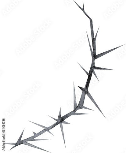Watercolor Black Thorn Strips