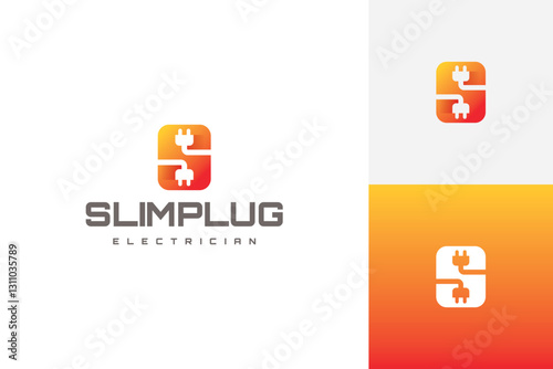 electric plug s letter logo vector