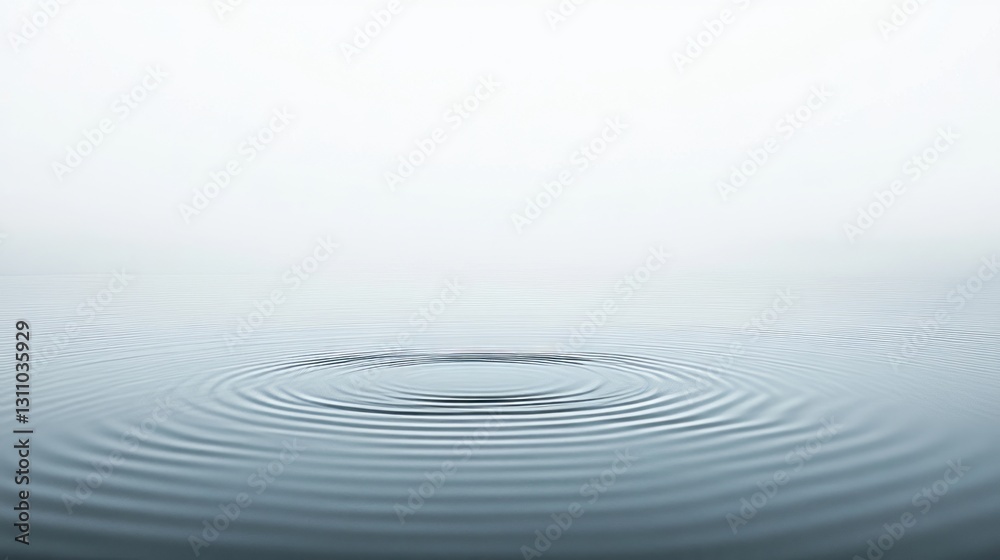 Fototapeta premium Generic Minimalist Lake Perspective Single Ripple Gray